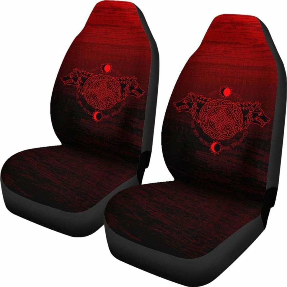 Viking Car Seat Covers Hati And Skoll Red 105905 - YourCarButBetter