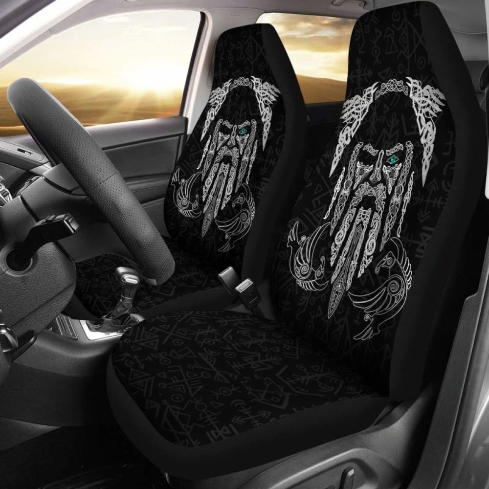 Viking Car Seat Covers Odin’S Eye With Raven 1 105905 - YourCarButBetter