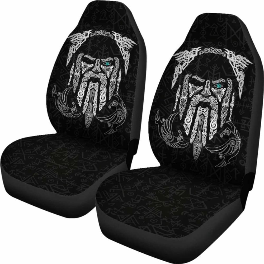 Viking Car Seat Covers Odin’S Eye With Raven 144909