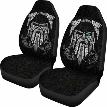 Viking Car Seat Covers Odin’S Eye With Raven 144909