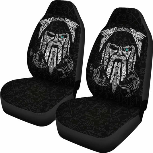 Viking Car Seat Covers Odin’S Eye With Raven 144909