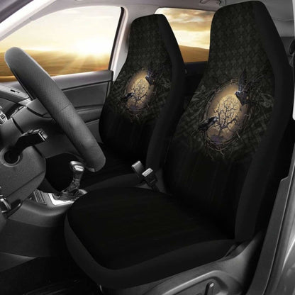 Viking Car Seat Covers Odin’S Raven Tree Of Life Valknut Rune Circle 144909