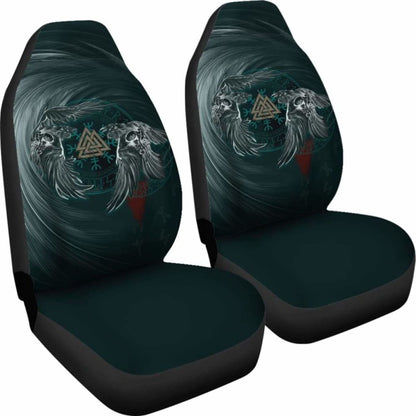 Viking Car Seat Covers Ravens Skull Tattoo9 105905 - YourCarButBetter