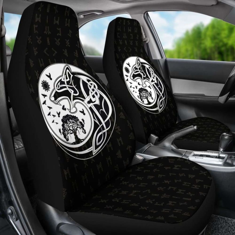 Viking Car Seat Covers Wolf Tattoo 105905 - YourCarButBetter