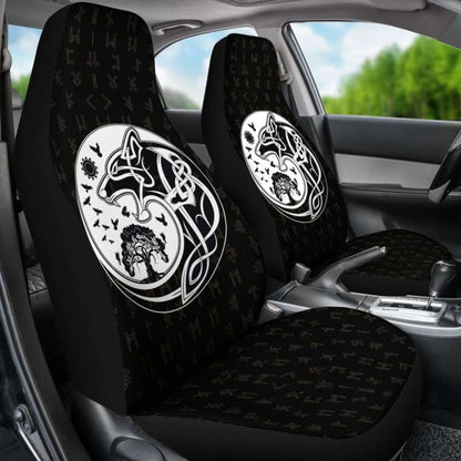 Viking Car Seat Covers Wolf Tattoo 105905 - YourCarButBetter