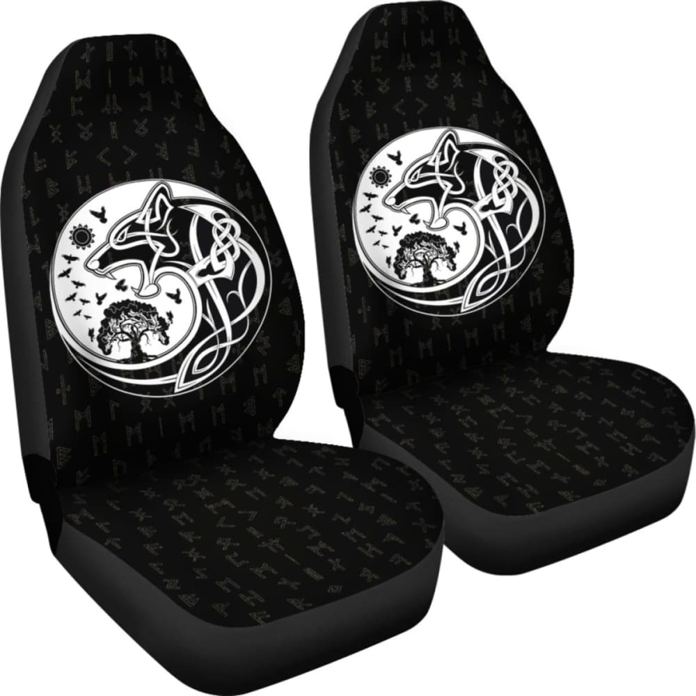 Viking Car Seat Covers Wolf Tattoo 105905 - YourCarButBetter