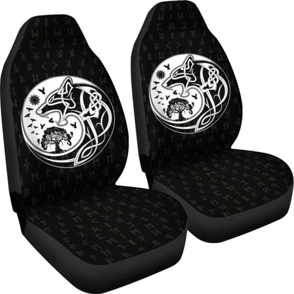 Viking Car Seat Covers Wolf Tattoo 105905 - YourCarButBetter