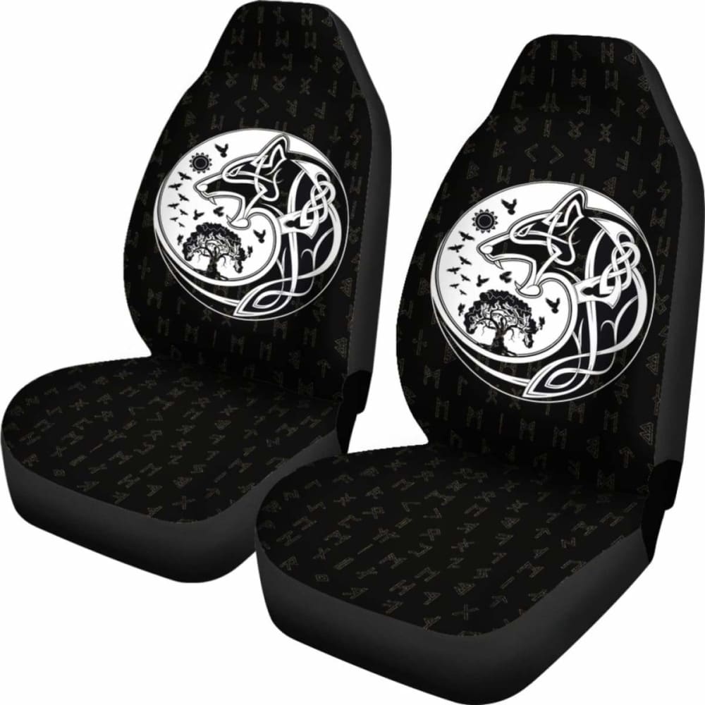 Viking Car Seat Covers Wolf Tattoo 105905 - YourCarButBetter