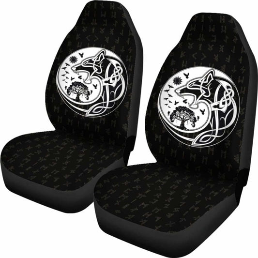 Viking Car Seat Covers Wolf Tattoo 105905 - YourCarButBetter