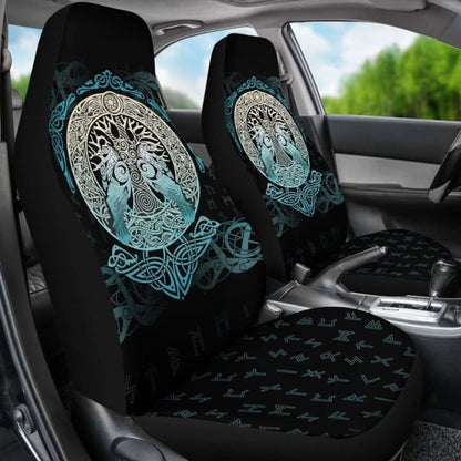 Viking Car Seat Covers Yggdrasil And Ravens Amazing 105905 - YourCarButBetter