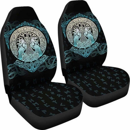 Viking Car Seat Covers Yggdrasil And Ravens Amazing 105905 - YourCarButBetter