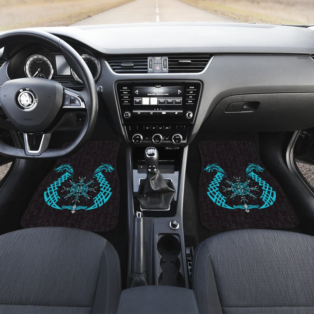 Viking Dragon Helm Of Awe Aegishjalmur Car Floor Mats 211301 - YourCarButBetter