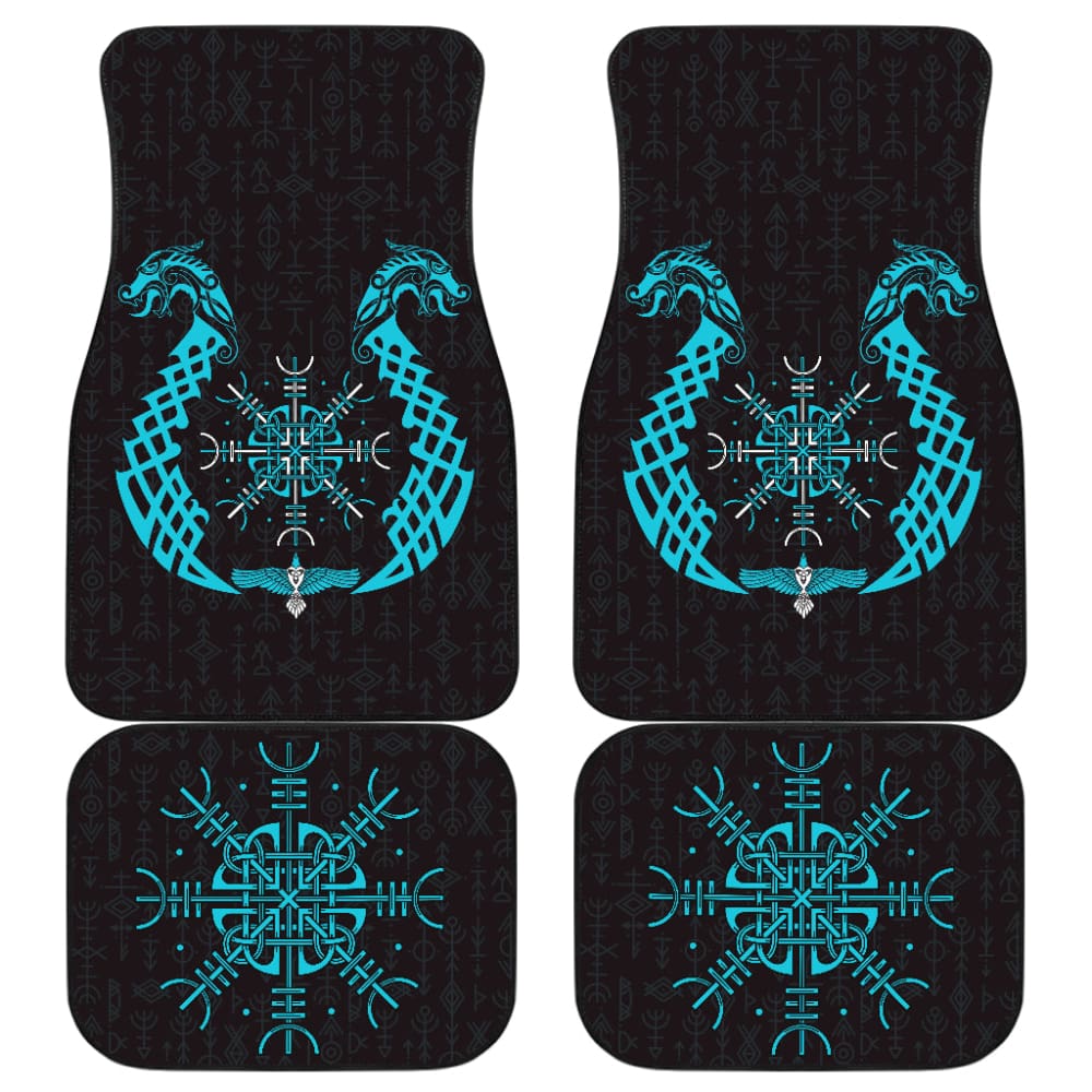 Viking Dragon Helm Of Awe Aegishjalmur Car Floor Mats 211301 - YourCarButBetter