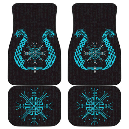 Viking Dragon Helm Of Awe Aegishjalmur Car Floor Mats 211301 - YourCarButBetter
