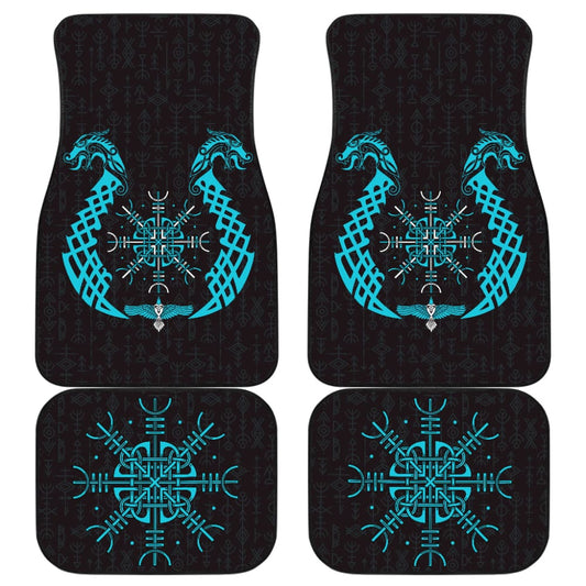 Viking Dragon Helm Of Awe Aegishjalmur Car Floor Mats 211301 - YourCarButBetter