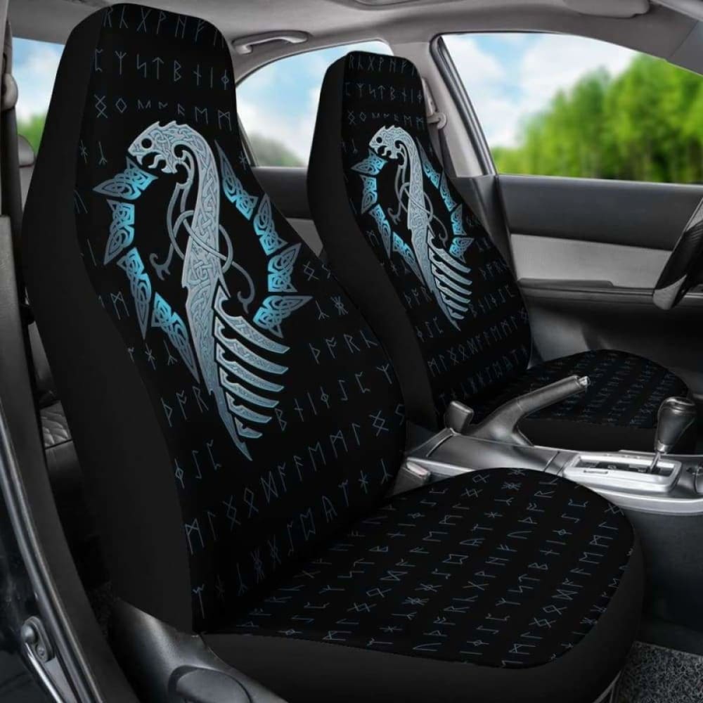 Viking Dragon With Rune Car Seat Covers 105905 - YourCarButBetter