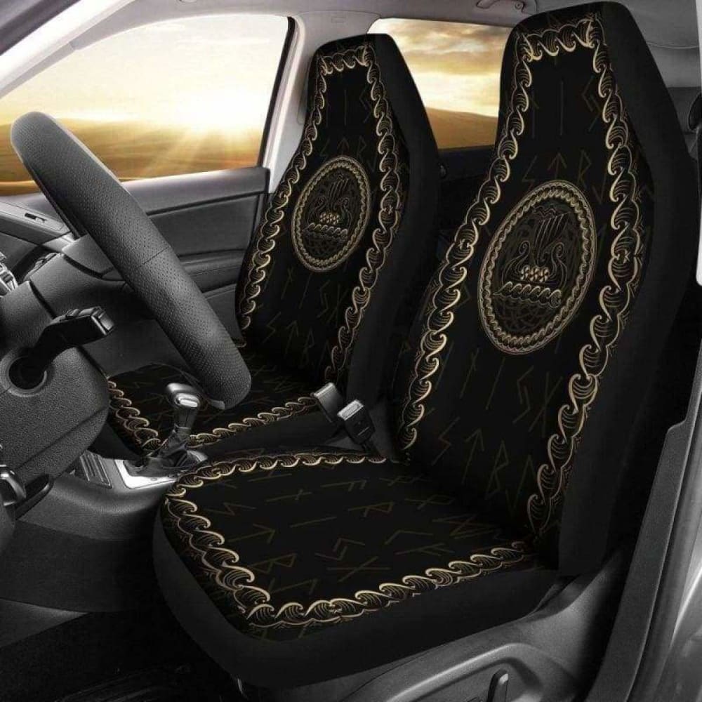 Viking Drakkar Longship Tree Of Life Car Seat Covers 110424 - YourCarButBetter