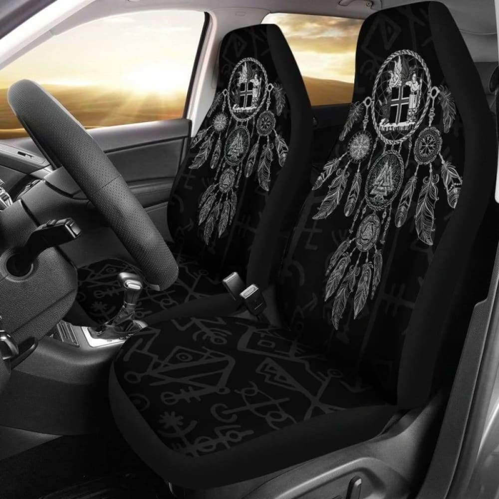 Viking Dreamcatcher Iceland Coat Of Arms Car Seat Covers 102918 - YourCarButBetter