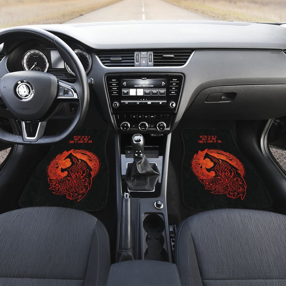 Viking Fenrir Vegvisir Symbol Car Floor Mats 210506 - YourCarButBetter