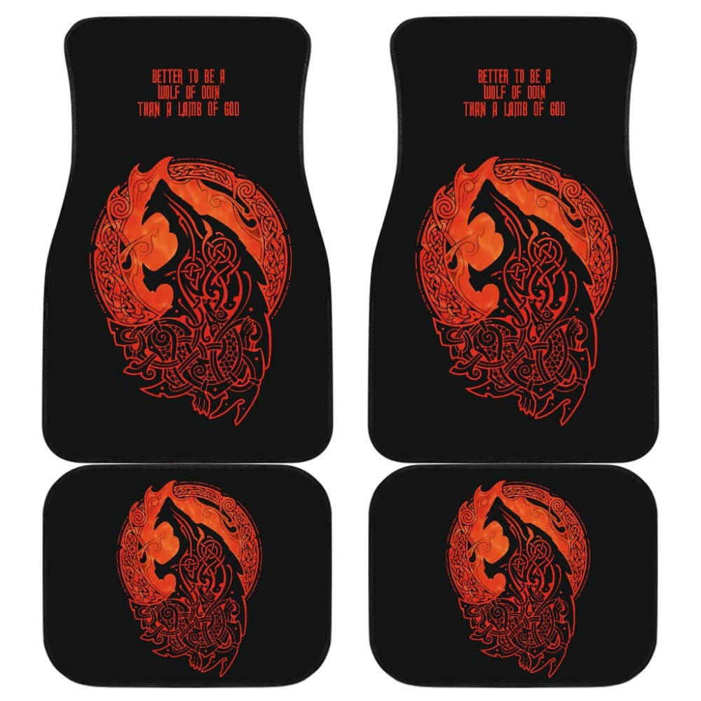 Viking Fenrir Vegvisir Symbol Car Floor Mats 210506 - YourCarButBetter