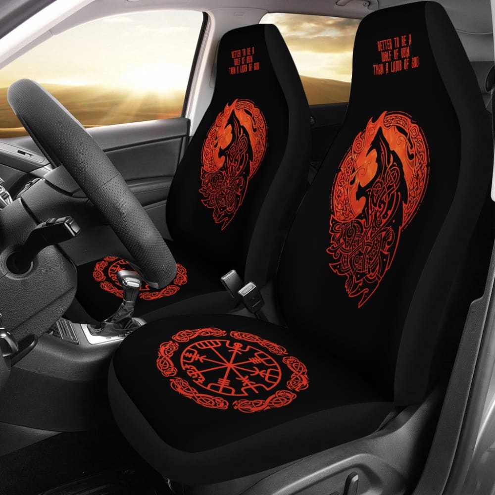 Viking Fenrir Vegvisir Symbol Car Seat Covers 210506 - YourCarButBetter