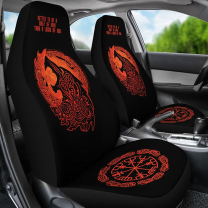 Viking Fenrir Vegvisir Symbol Car Seat Covers 210506 - YourCarButBetter