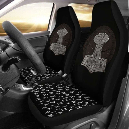 Viking Mjolnir Thor’S Hammer Rune Car Seat Covers 144909
