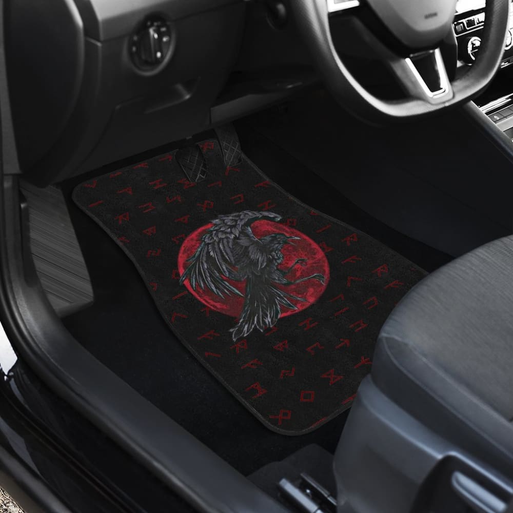 Viking Odin’S Raven Rune Car Floor Mats 211405 - YourCarButBetter