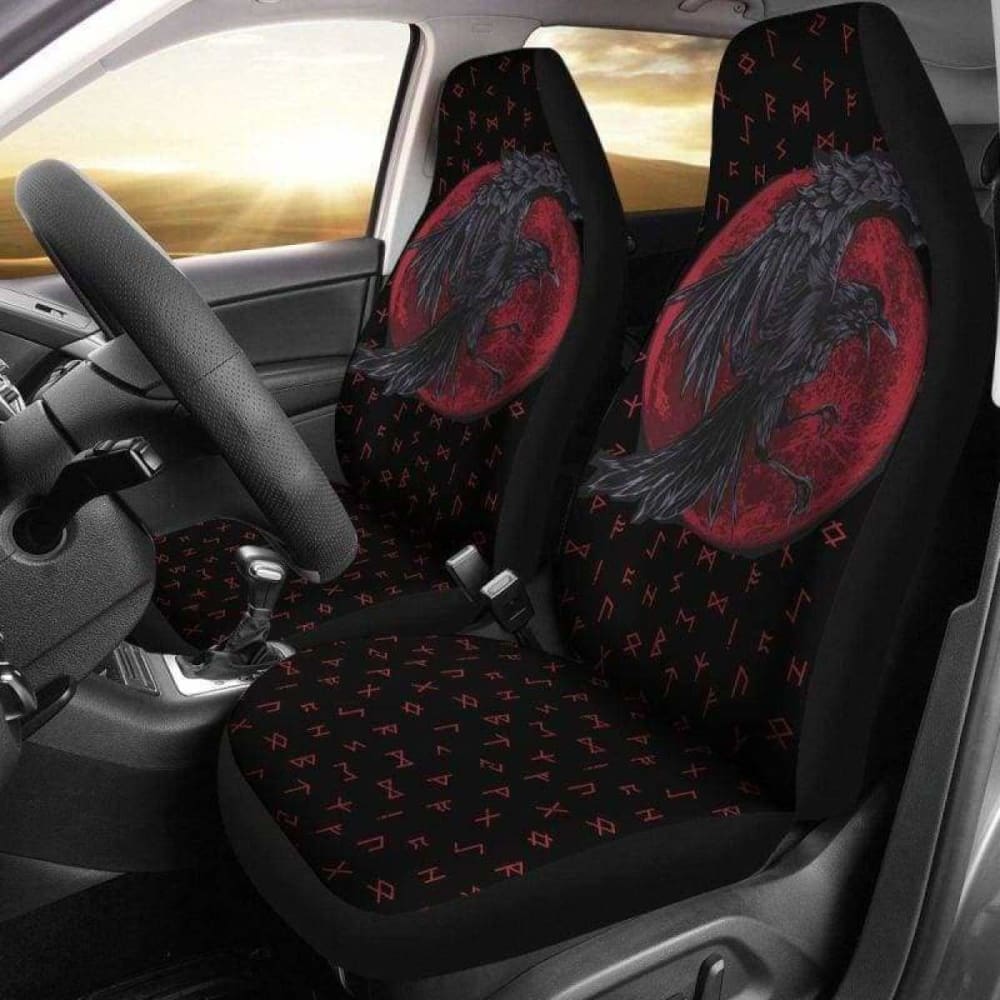 Viking Odin’S Raven Rune Car Seat Covers 144909