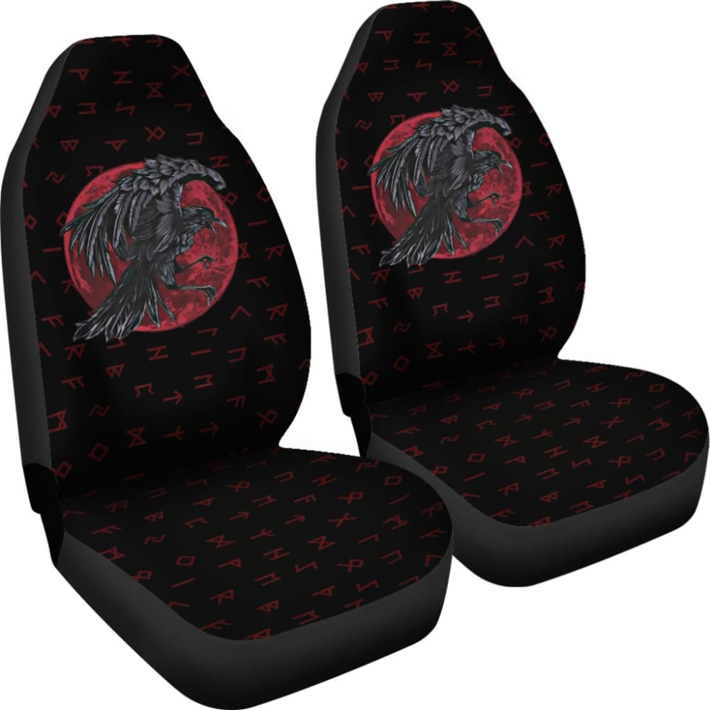 Viking Odin’S Raven Rune Car Seat Covers 211405 - YourCarButBetter