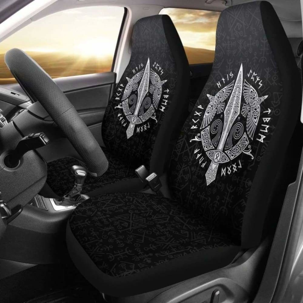 Viking Odin’S Spear Gungnir Raven Rune Car Seat Covers 144909