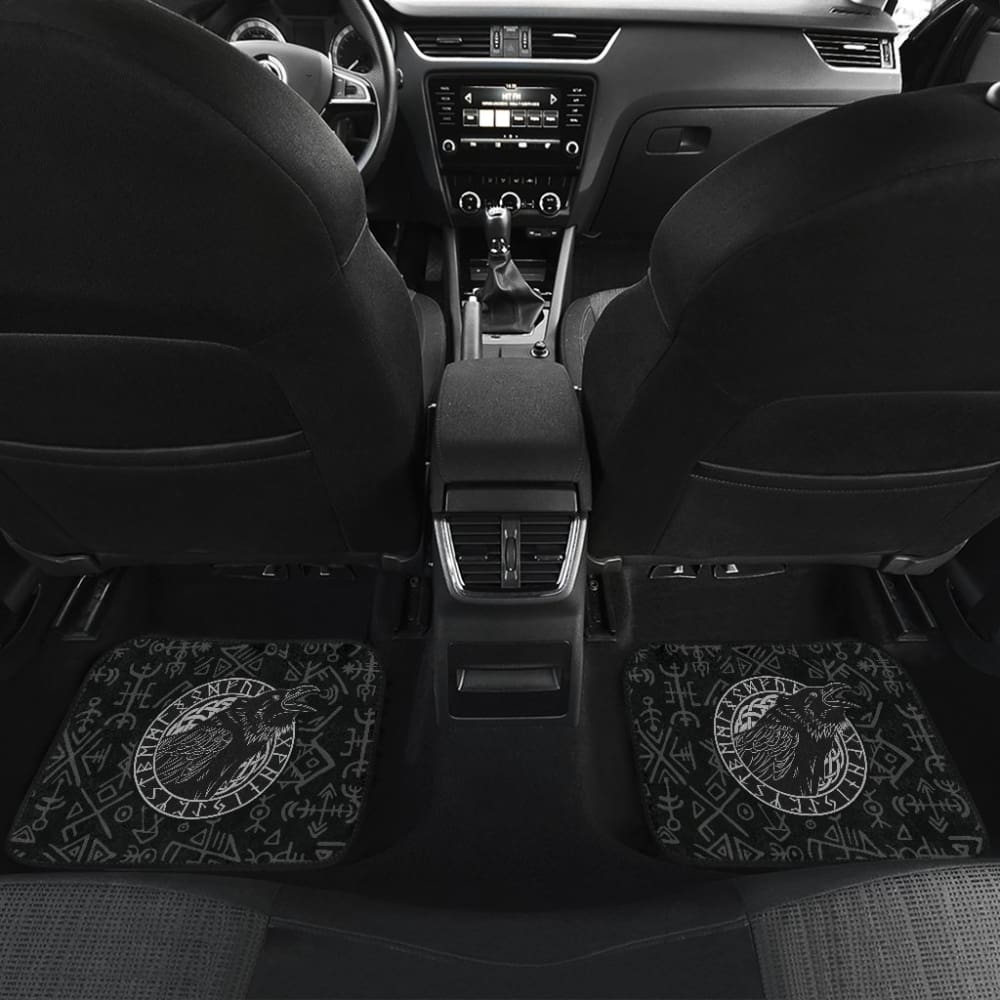 Viking Raven Odin Vegvisir Symbol Car Floor Mats 212802 - YourCarButBetter