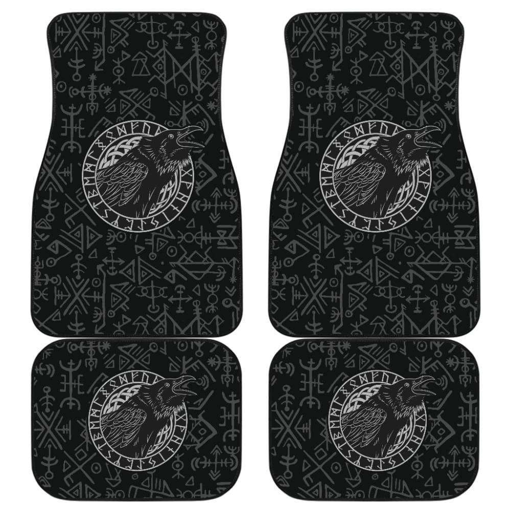 Viking Raven Odin Vegvisir Symbol Car Floor Mats 212802 - YourCarButBetter