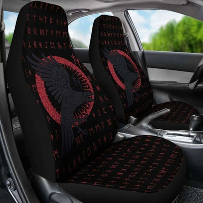 Viking Raven With Rune Car Seat Covers 105905 - YourCarButBetter