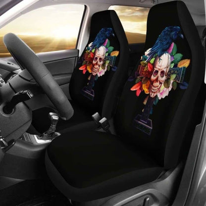 Viking Raven With Skull Car Seat Covers 105905 - YourCarButBetter