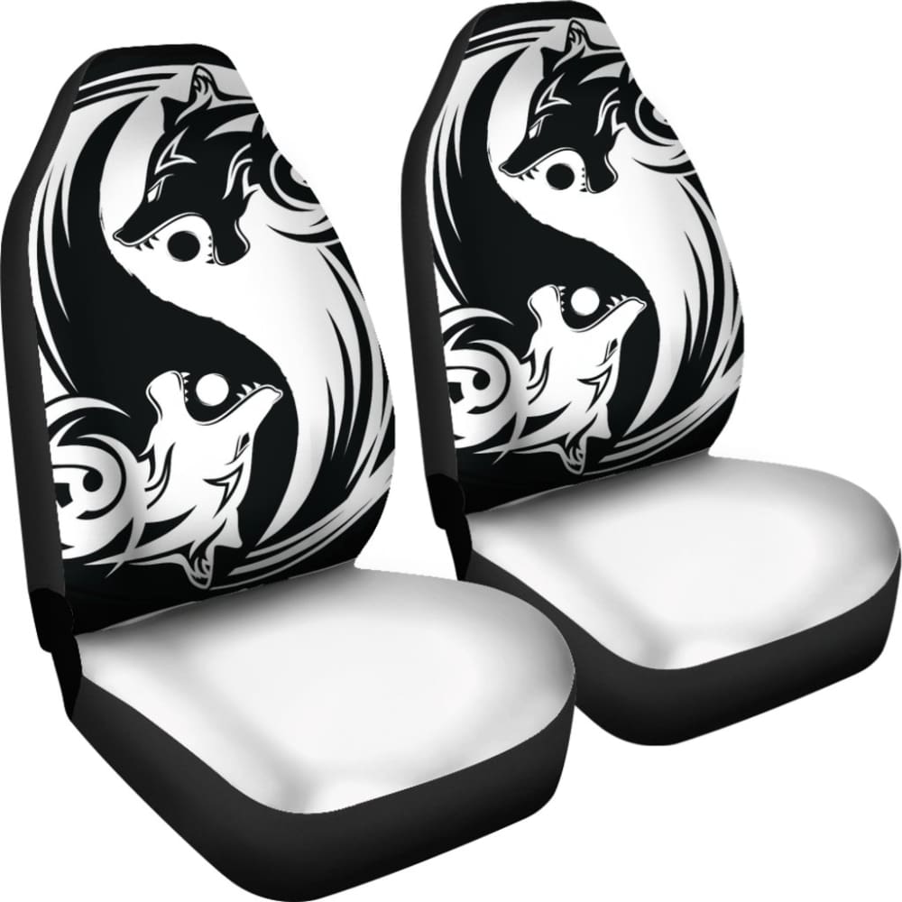 Viking Style Car Seat Cover - Ying Yang Wolf 1 174510 - YourCarButBetter