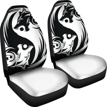 Viking Style Car Seat Cover - Ying Yang Wolf 1 174510 - YourCarButBetter