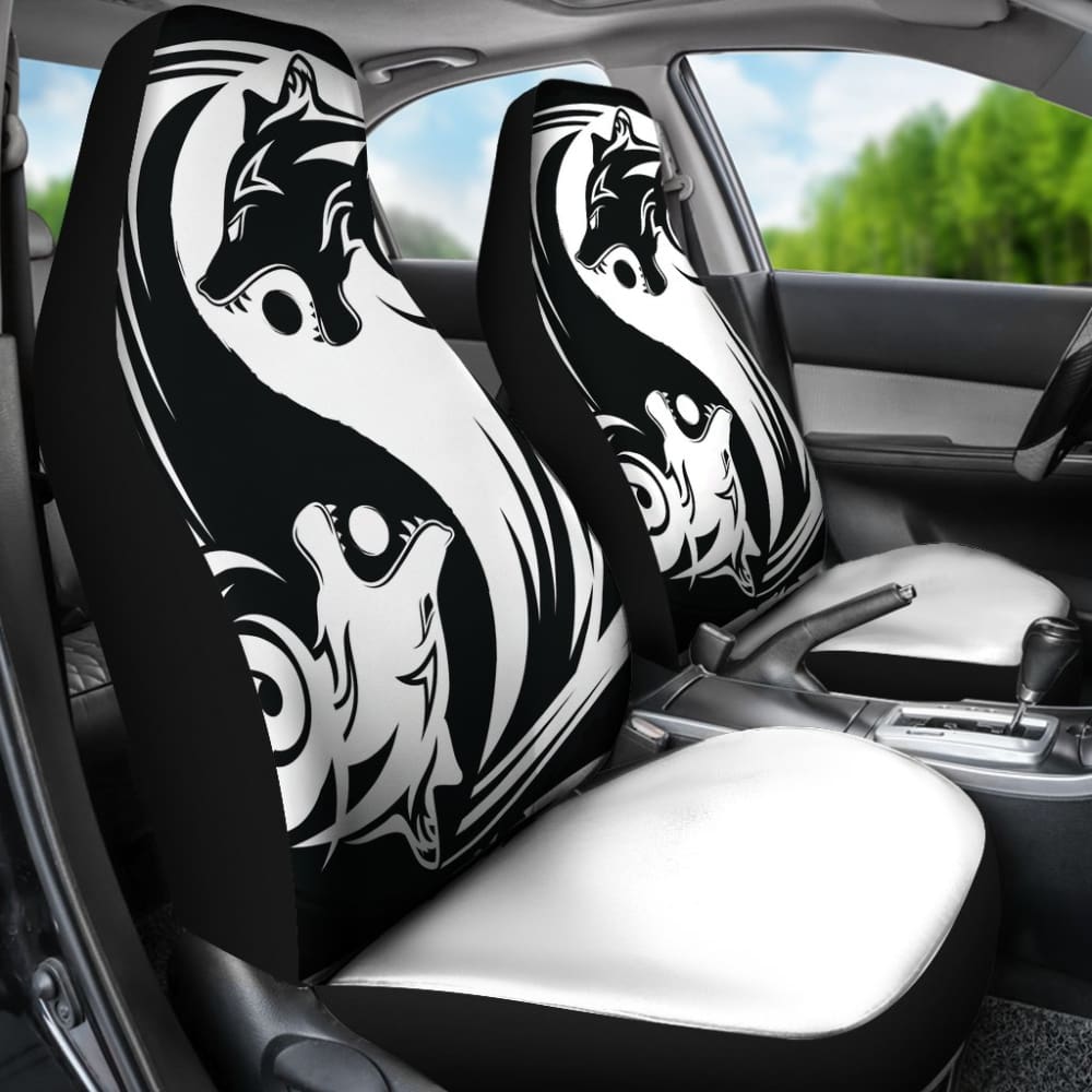 Viking Style Car Seat Cover - Ying Yang Wolf 1 174510 - YourCarButBetter