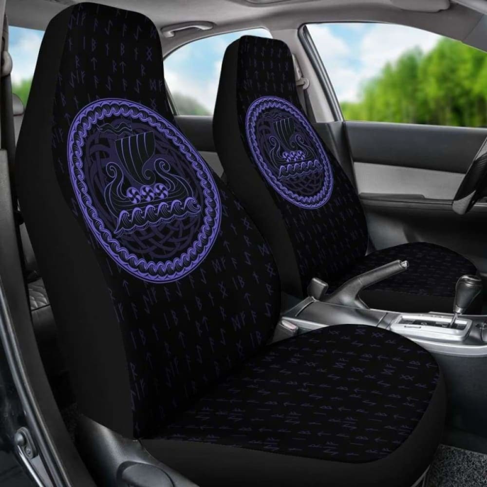 Viking Tree Of Life Drakkar Longship Car Seat Covers 110424 - YourCarButBetter