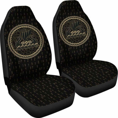 Viking Tree Of Life Drakkar Longship Car Seat Covers 110424 - YourCarButBetter