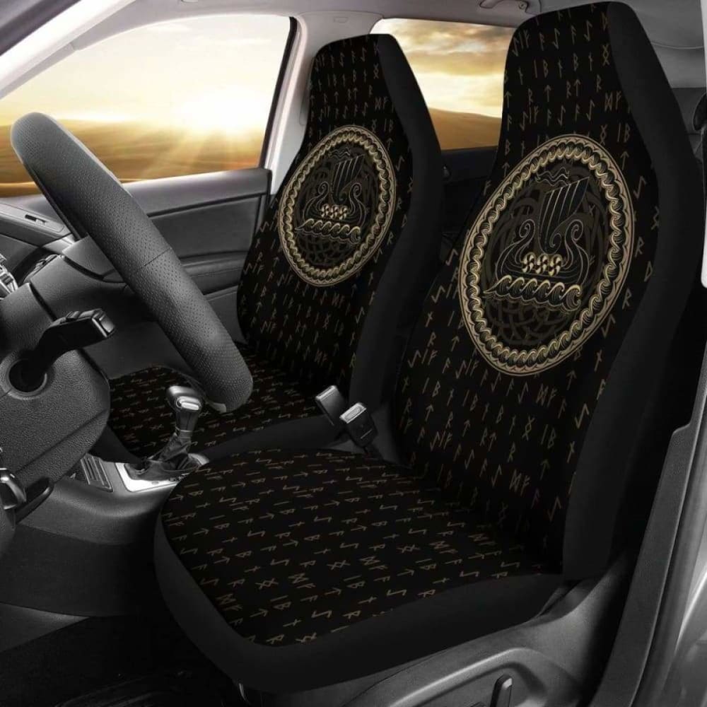 Viking Tree Of Life Drakkar Longship Car Seat Covers 110424 - YourCarButBetter