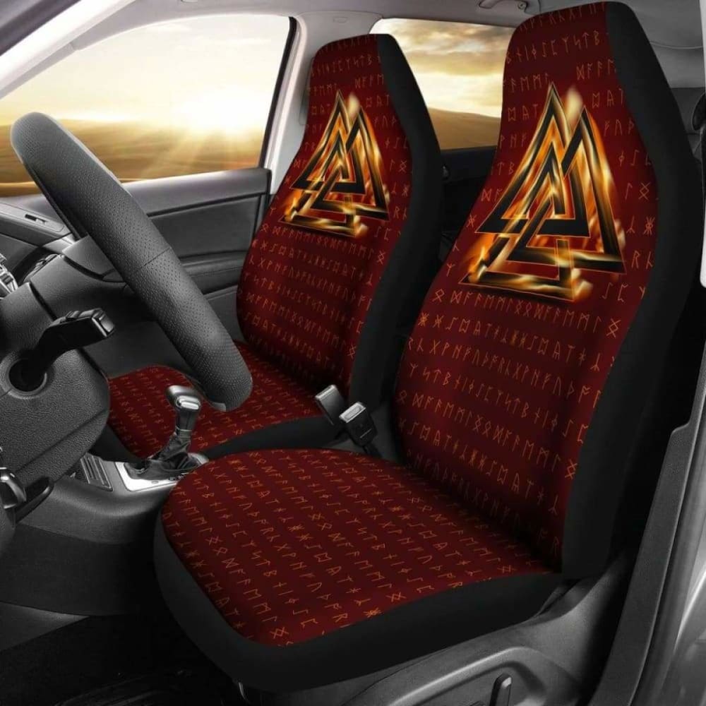 Viking Valknut Runic Symbol Car Seat Covers 105905 - YourCarButBetter