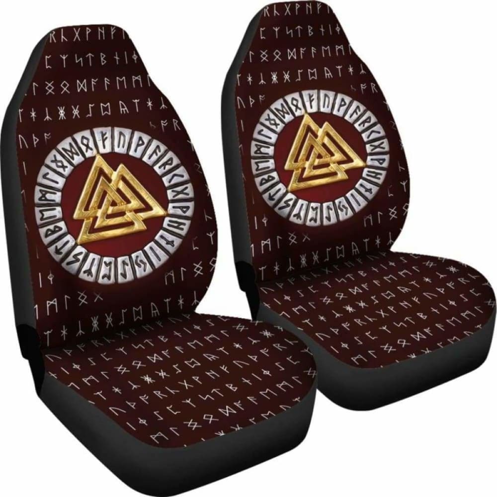 Viking Valknut Runic Symbol Car Seat Covers 105905 - YourCarButBetter