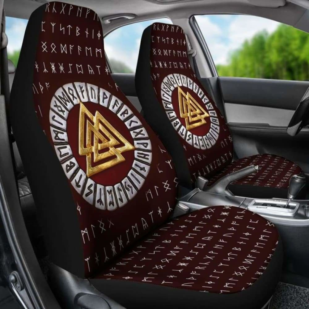 Viking Valknut Runic Symbol Car Seat Covers 105905 - YourCarButBetter