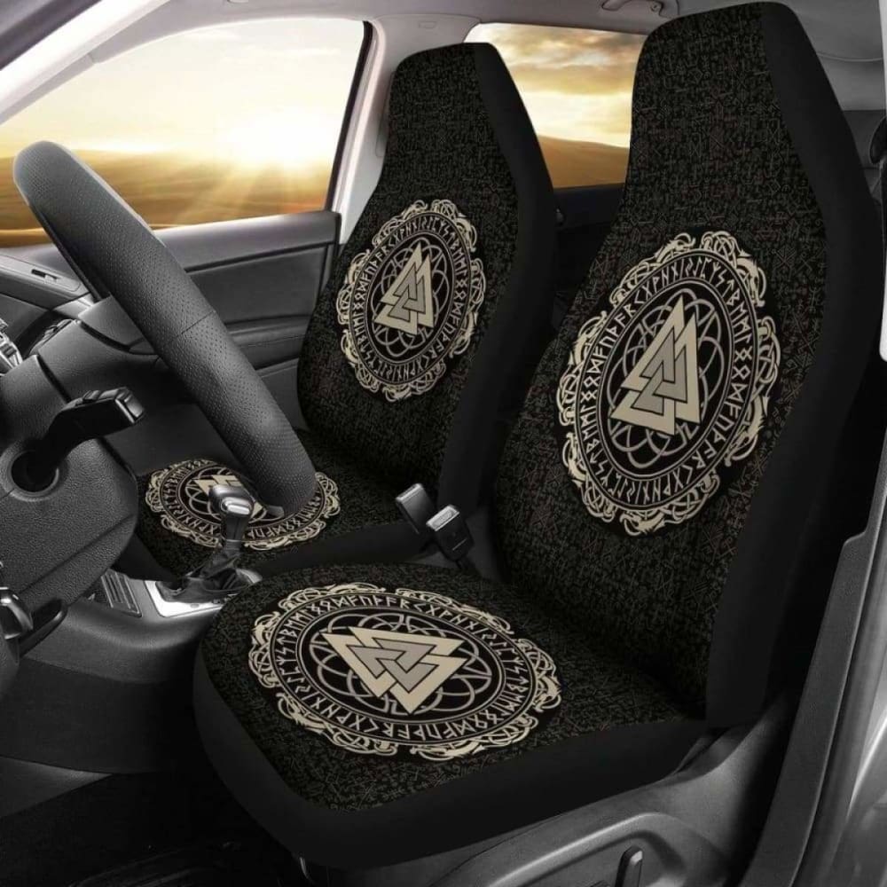 Viking Valknut Runic Symbol Car Seat Covers 105905 - YourCarButBetter