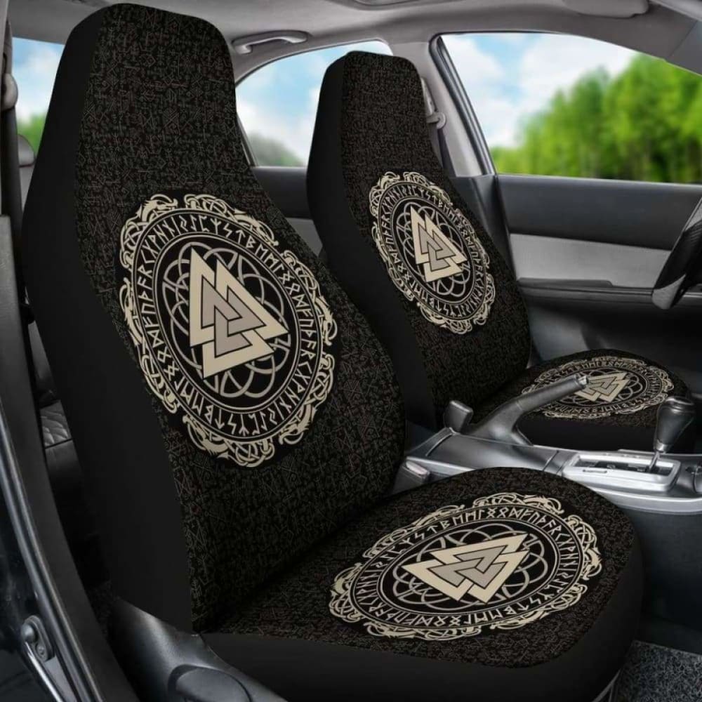 Viking Valknut Runic Symbol Car Seat Covers 105905 - YourCarButBetter