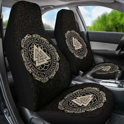Viking Valknut Runic Symbol Car Seat Covers 105905 - YourCarButBetter
