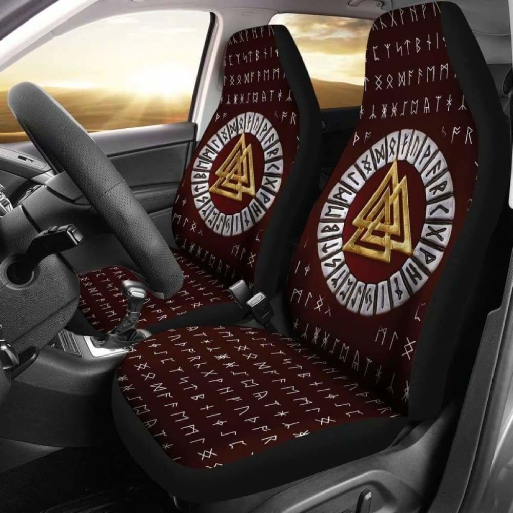 Viking Valknut Runic Symbol Car Seat Covers 105905 - YourCarButBetter