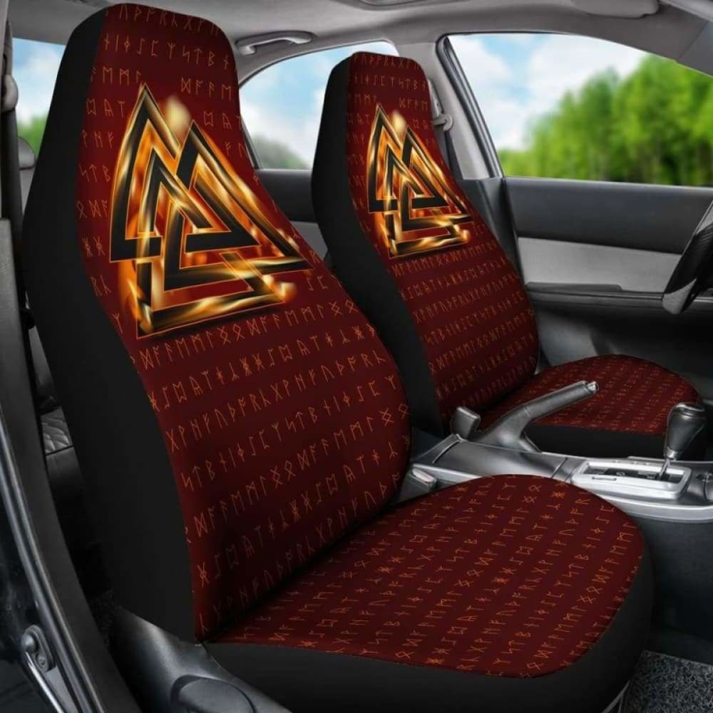 Viking Valknut Runic Symbol Car Seat Covers 105905 - YourCarButBetter