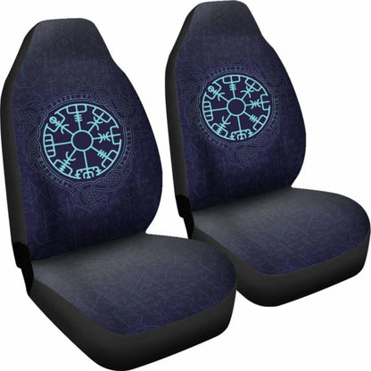 Viking Vegvisir In The Circle Of Norse Runes And Dragon Car Seat Covers Amazing 105905 - YourCarButBetter